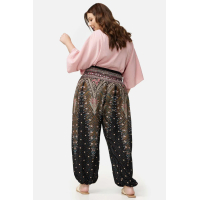 Harembroek XL -  Veer zwart/wit 